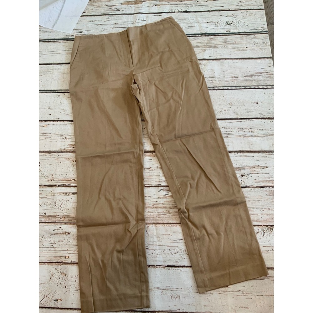 Ann Taylor Factory Store Womens Khaki Straight Leg Chino Pants Tan‎ Size 12